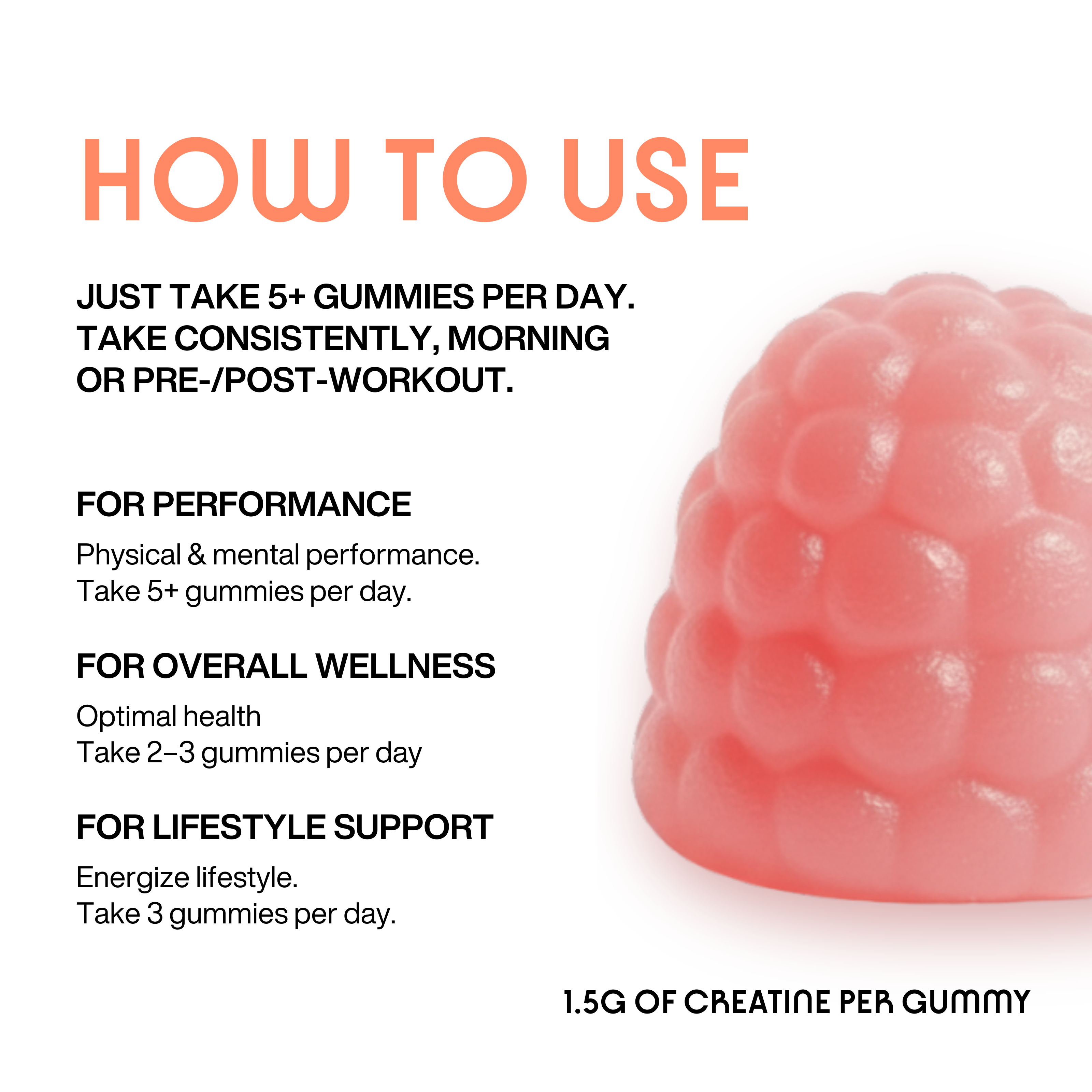 Sour Peach - TinyTonics® Creatine Gummies